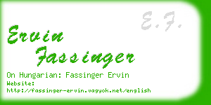 ervin fassinger business card